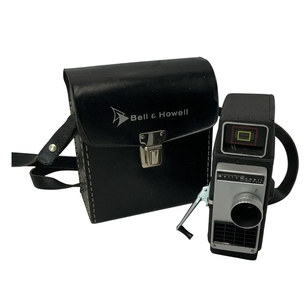 Vintage‎ Bell Howell Electric Eye 8mm Movie Camera Metal Black Case - Untested